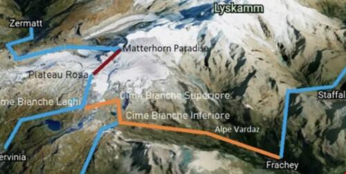 Das Projekt einer Seilbahn vom Monte Rosa zum Matterhorn und Kritik von Umweltschützern