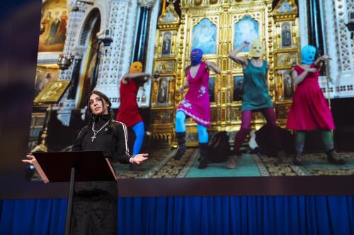 Nadya Tolokonnikova of Pussy Riot delivers powerful message to Vladimir Putin at TED2023