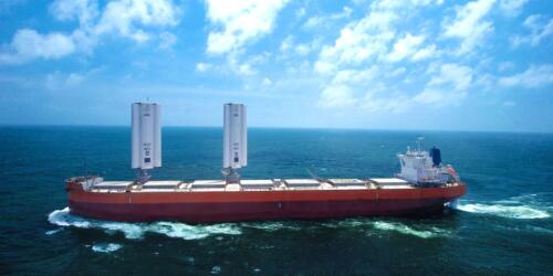 The sails of the cargo ship Pyxis Ocean follow the path of decarbonization