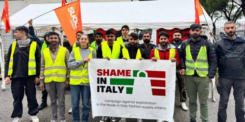 Who is striking and why in the Prato textile district