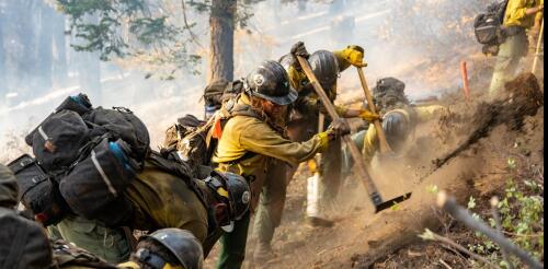 Maillots amarillos de la línea de fuego:Un día luchando contra incendios forestales puede requerir tanta resistencia como montar el Tour de Francia