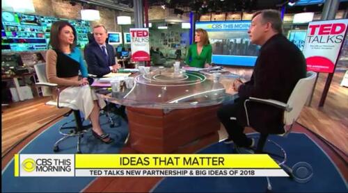 “Ideias que importam”:Uma nova parceria com CBS This Morning e palestrantes populares do TED